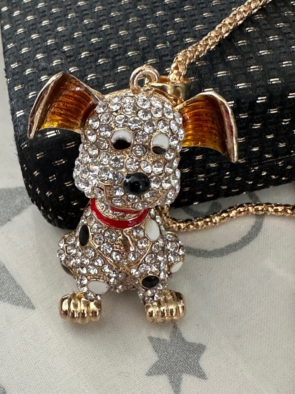Betsey Johnson Pendant Puppy Necklace w/30" Chain